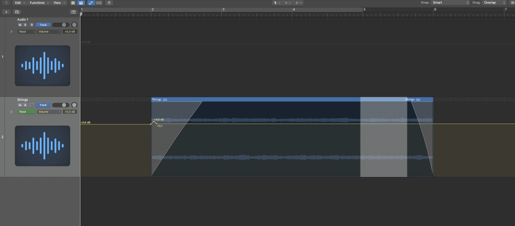 lower volume with automation in Logic Pro
