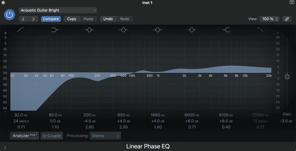 Linear Phase EQ in Logic Pro X