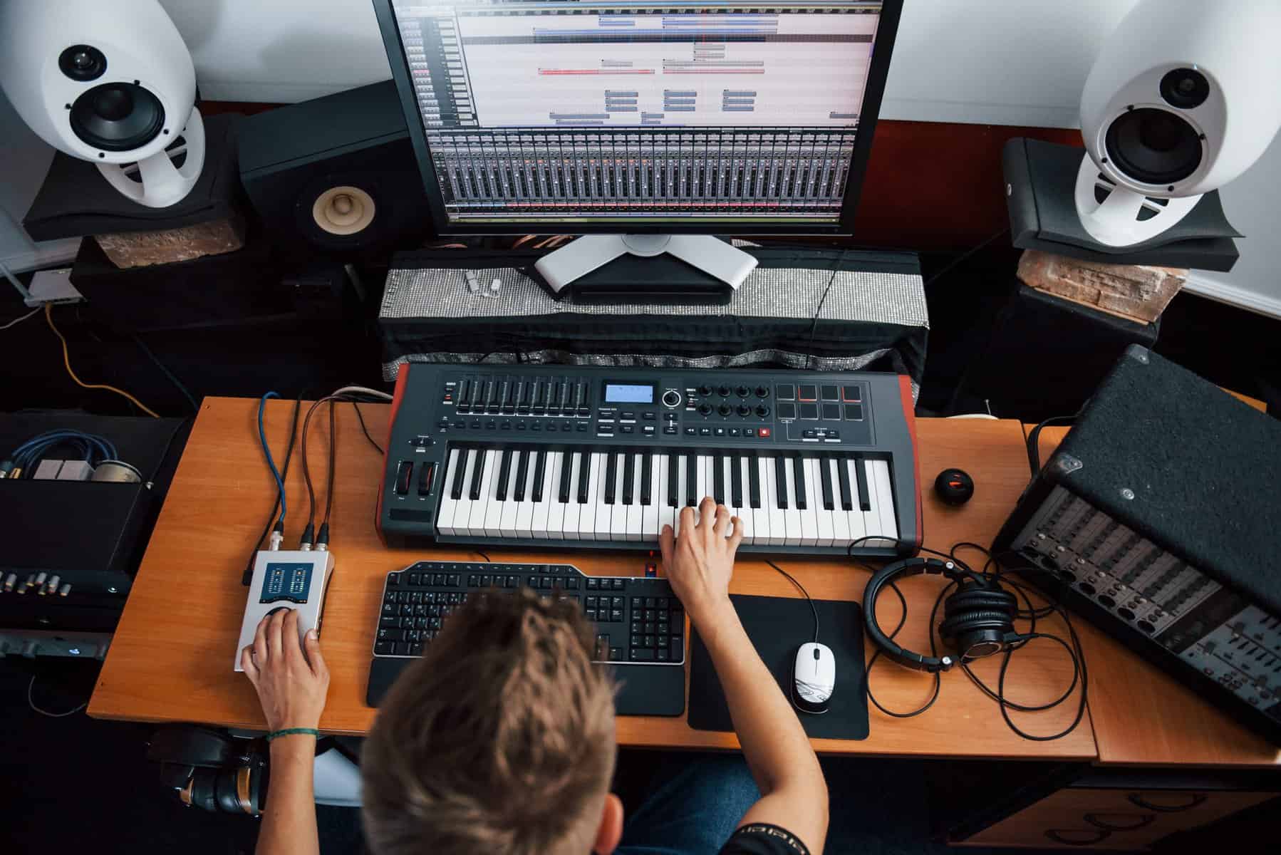 Music production home studio setup