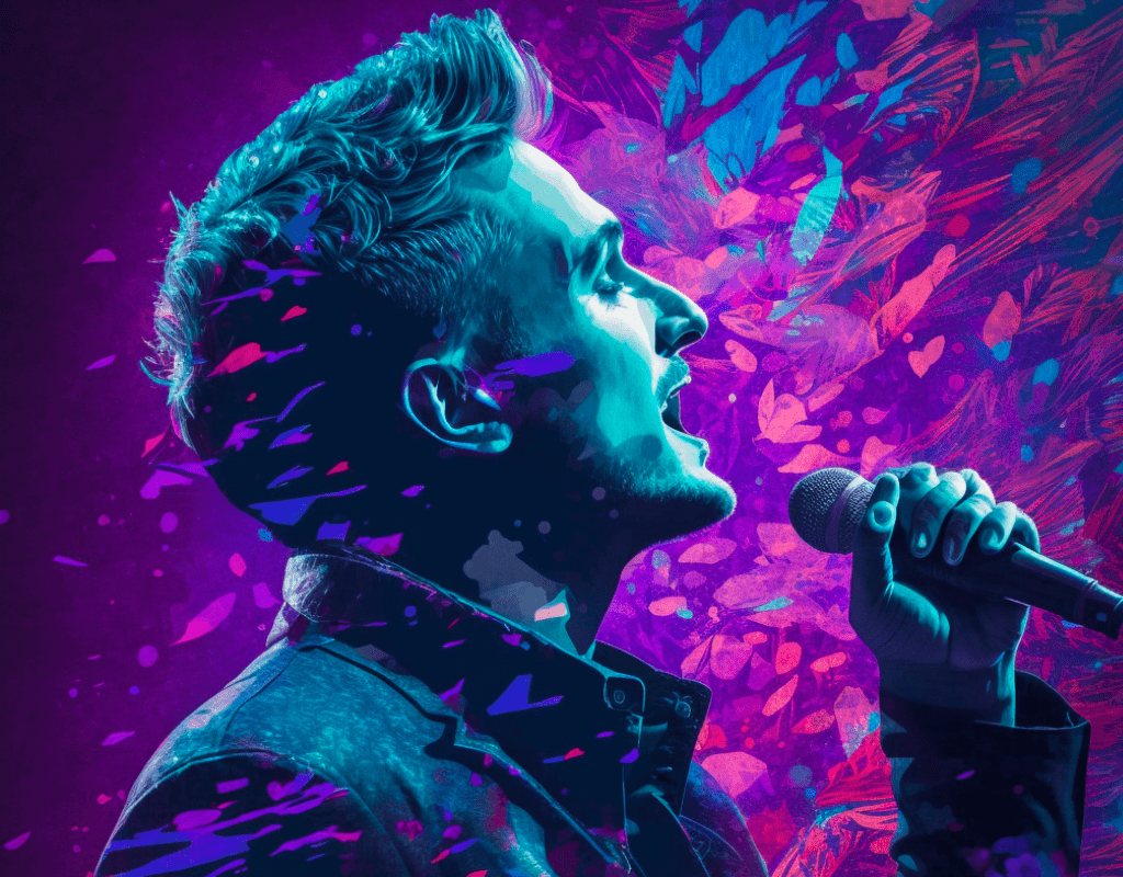 graphics of a singer to a concert