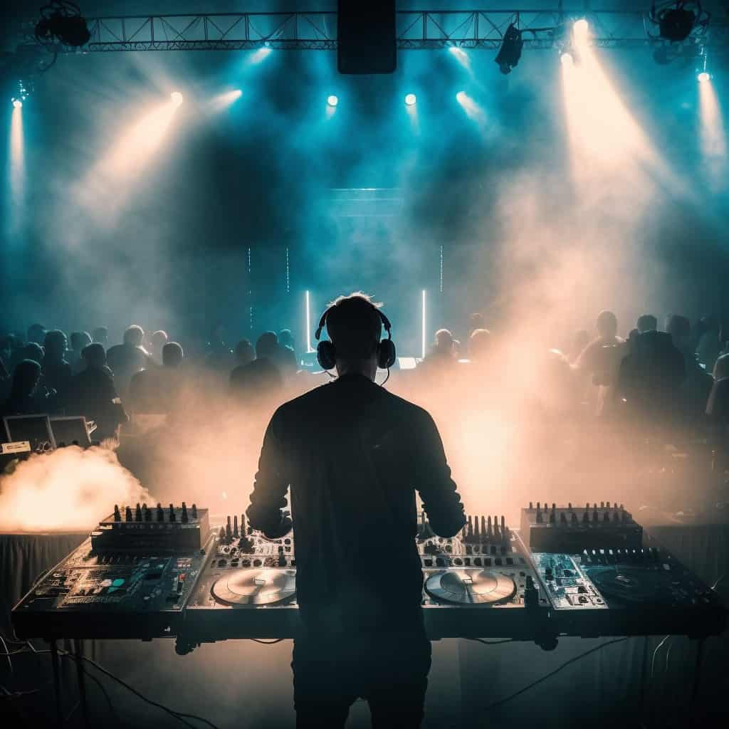 Music producer and DJ at a concert