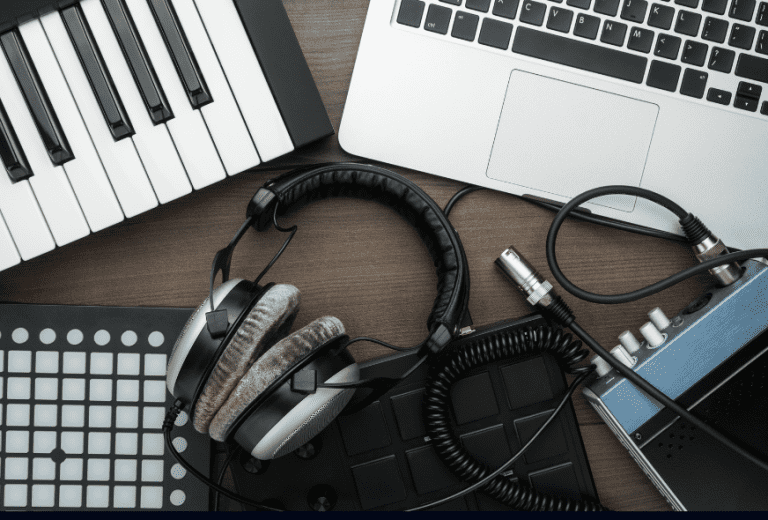Headphones. Music equipment. 