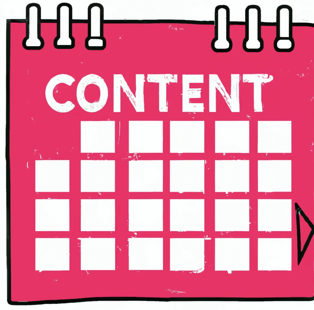 Graphics of a content calendar for YouTube videos uploading