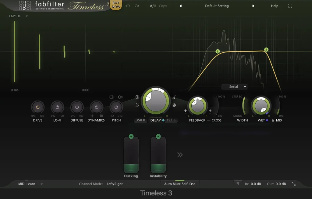 FabFilter Timeless 3 is a great choice for delay effects to your audio tracks. 