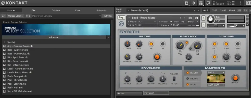 Kontakt Player plugin with samples from many different styles