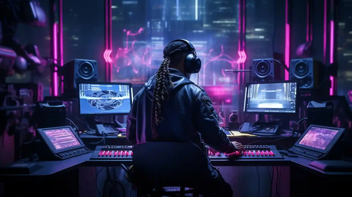 How Might AI Personalize Music Experiences? Image of a music producer sitting behind a computer